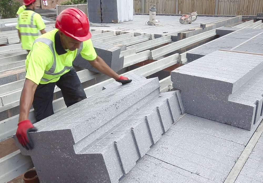 EPS expanded polystyrene airpop flooring used to insulate a building