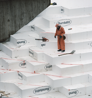 Civil engineering using EPS expanded polystyrene airpop