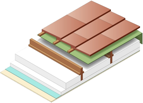 Pitched roof using EPS expanded polystyrene airpop as insulation