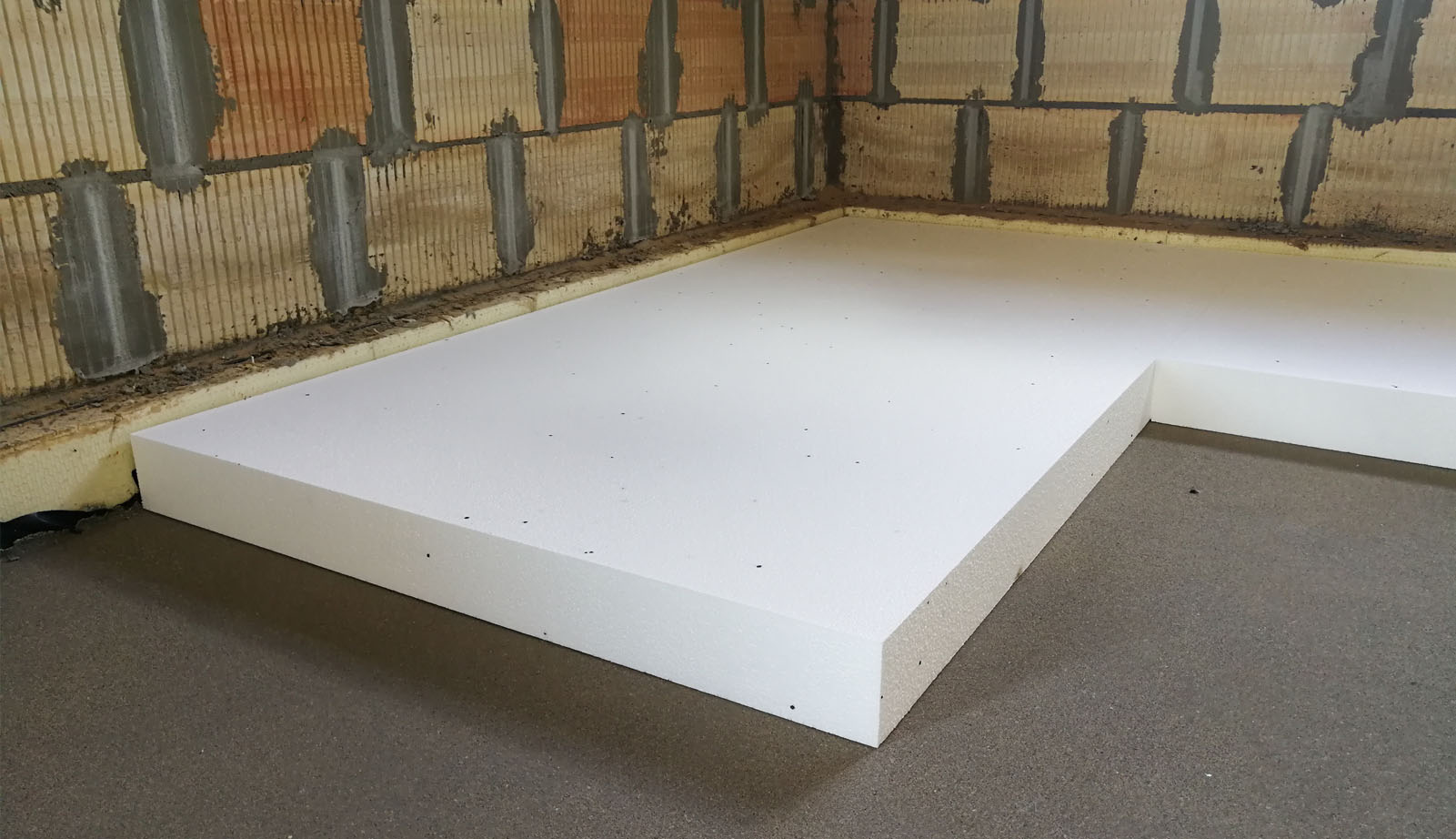 expanded polystyrene EPS on concrete floor