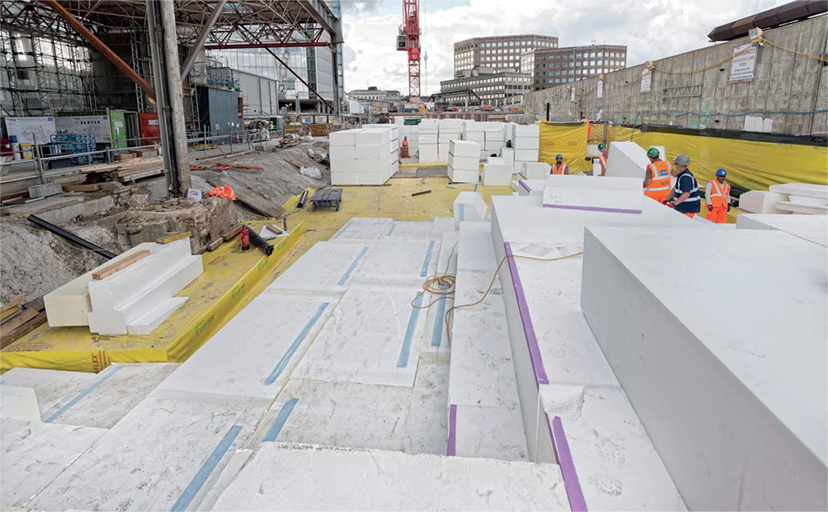 Identification of Expanded polystyrene (EPS) blocks with differing densities by colour-coded markings